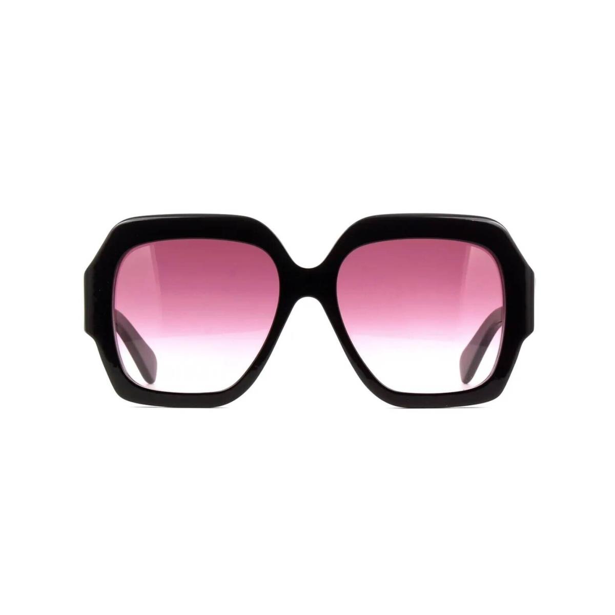 Chloe CH0154S Textured Shiny Black/red Shaded 001 Sunglasses