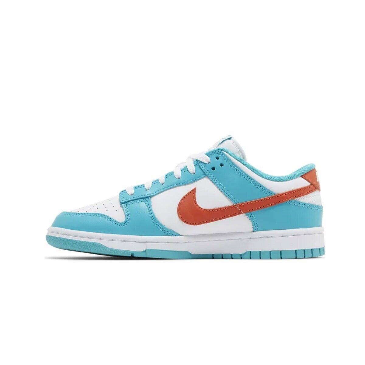 Nike Men`s Dunk Low Miami Dolphins DV0833-102 White/cosmic Clay SZ 5-15 - White/Cosmic Clay