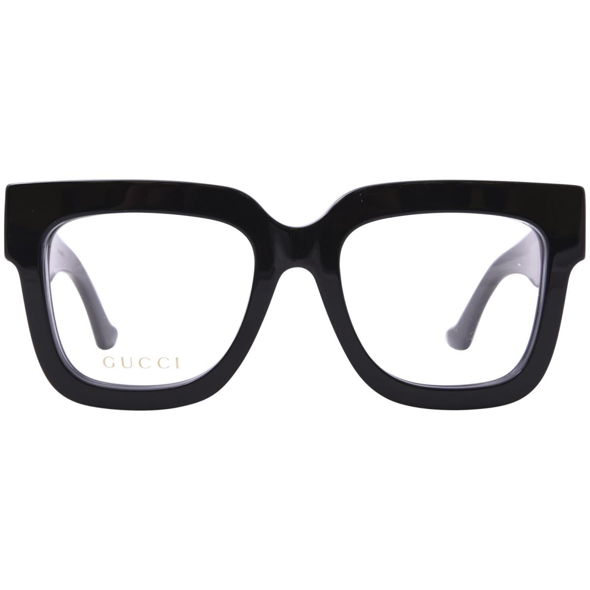 Gucci GG1549O 001 Eyeglasses Women`s Black Full Rim Rectangle Shape 52mm