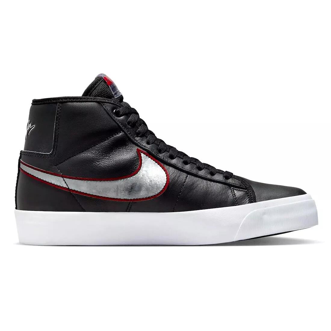 Nike Mens Zoom Blazer Mid Pro GT Basketball Shoes Box NO Lid FN4182 001 - BLACK/METALLIC SILVER