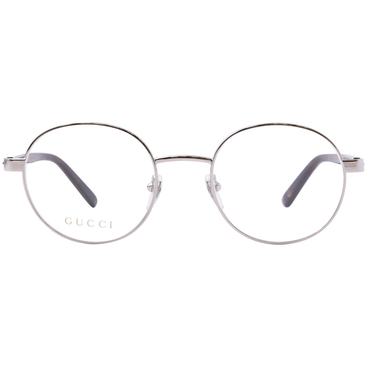 Gucci GG1585O 002 Eyeglasses Frame Men`s Silver/havana Full Rim Round Shape 51mm