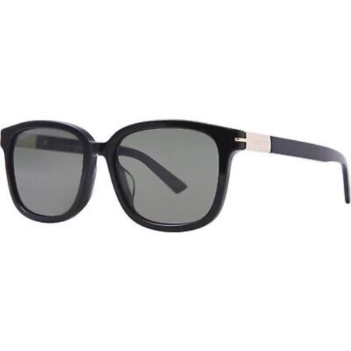 Gucci GG1505SK 001 Sunglasses Men`s Black/gold/grey Rectangle Shape 55mm - Frame: Black, Lens: Gray