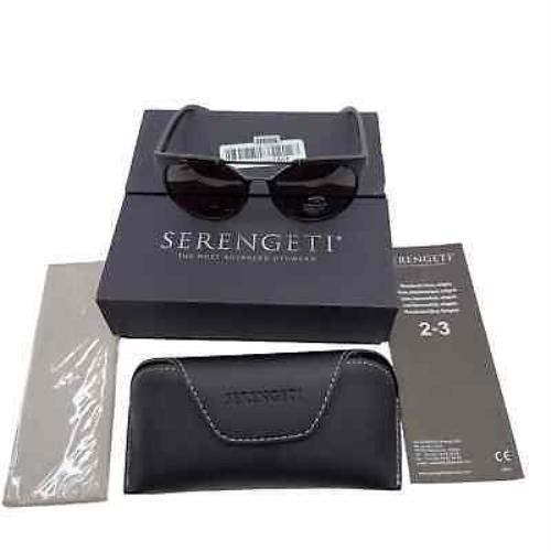 Serengeti Unisex Sunglasses Lerici 8356 Full Rim Polarized Matte Tortoise OS