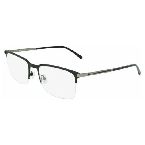 Lacoste L2268 001 57mm Black and Silver Metal Semi Rim Unisex Eyeglasses