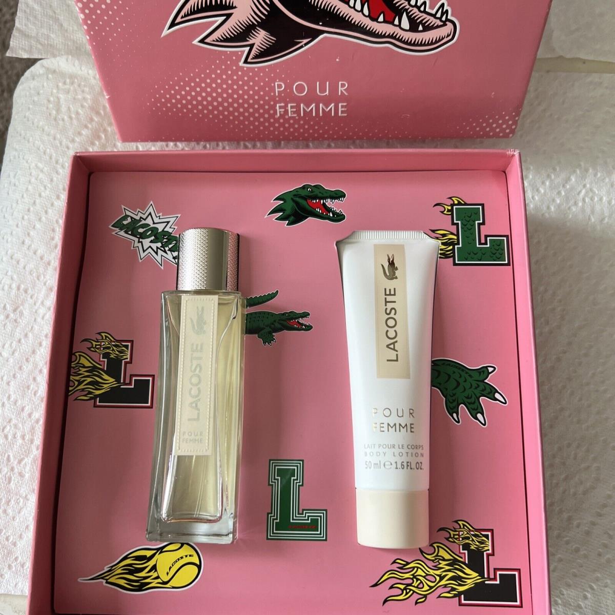 Lacoste Pour Femme Gift Set 2 Pcs Eau de Parfum Spray 50ml + Body Lotion 50ml