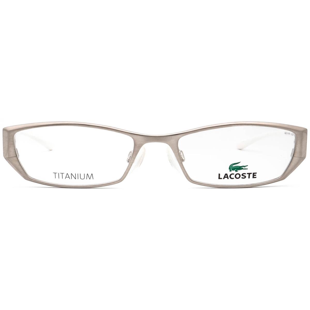 Lacoste Eyeglasses LA 12200 SI Brushed Silver Rectangular Frame Japan 50 17 135