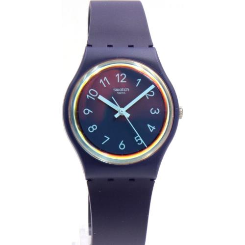 Swiss Swatch Originals LA Night Blue Silicone Watch 34mm SO28N110