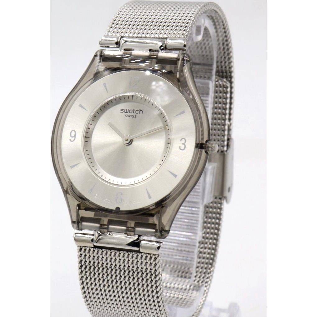 Swiss Swatch Skin Core Metal Knit Mesh Steel Women Watch 34mm SS08M100M