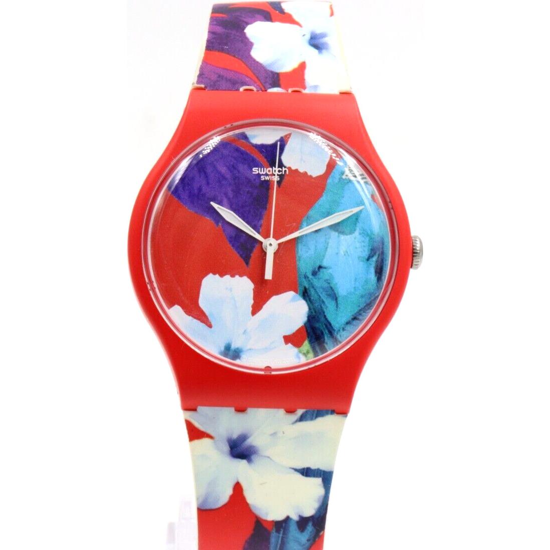 Swiss Swatch Originals Mister Parrot Multi-color Silicone Watch 41mm SUOR105