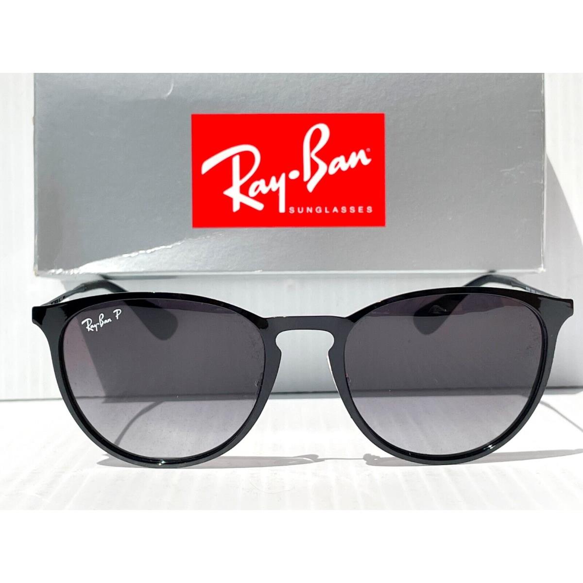 Ray Ban Erika Polished Black w Polarized Gradient Grey Sunglass RB 3539 002/T3