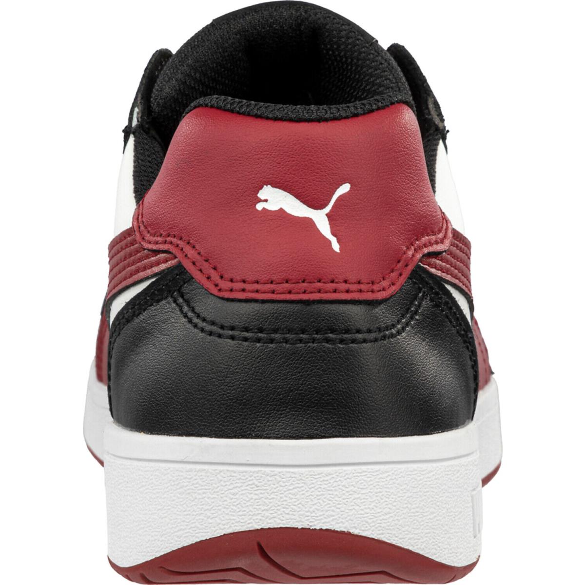 Puma Safety Mens Frontcourt Low Ast Black/white/red Leather Work Shoes