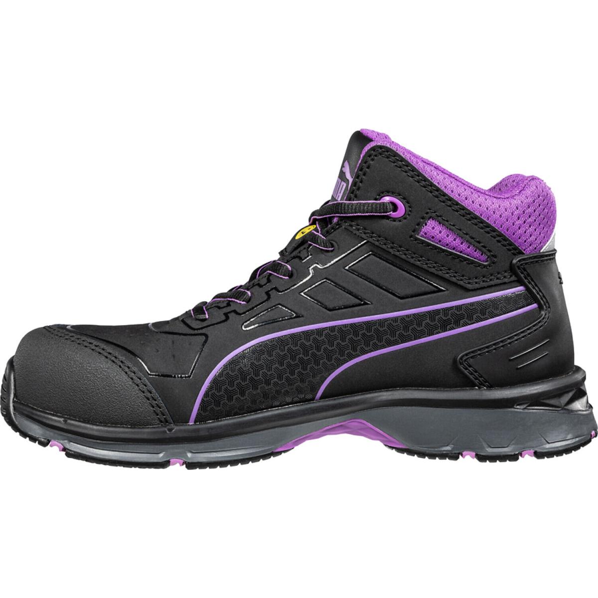 Puma Safety Womens Stepper 2.0 Mid Astm EH Black/purple Mesh Work Boots - Black/Purple