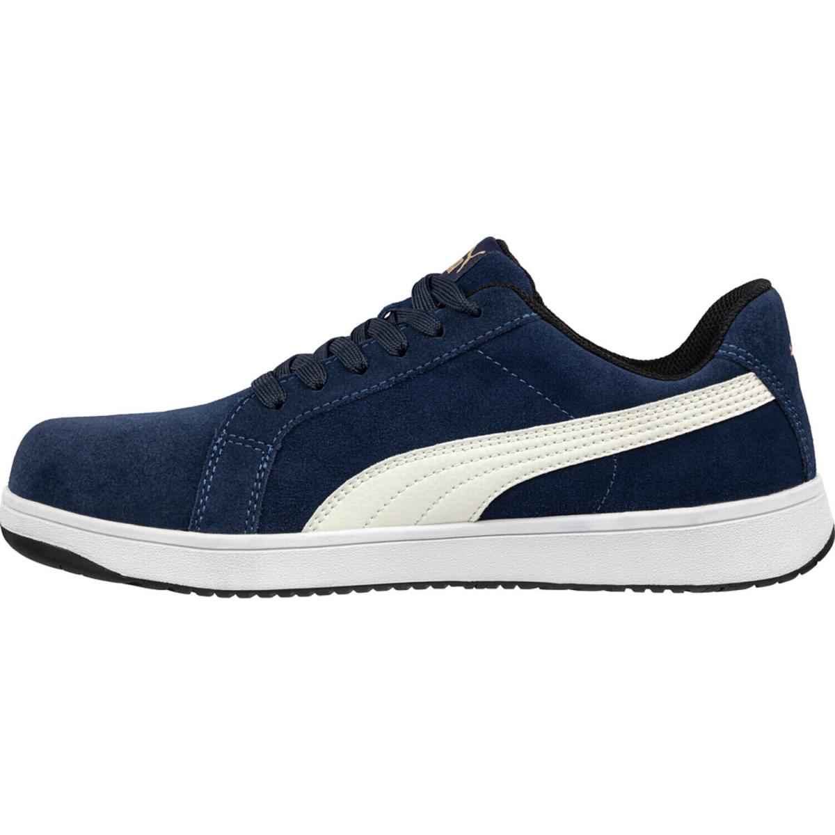 Puma Safety Mens Iconic Low Astm EH Navy Suede Work Shoes - Navy