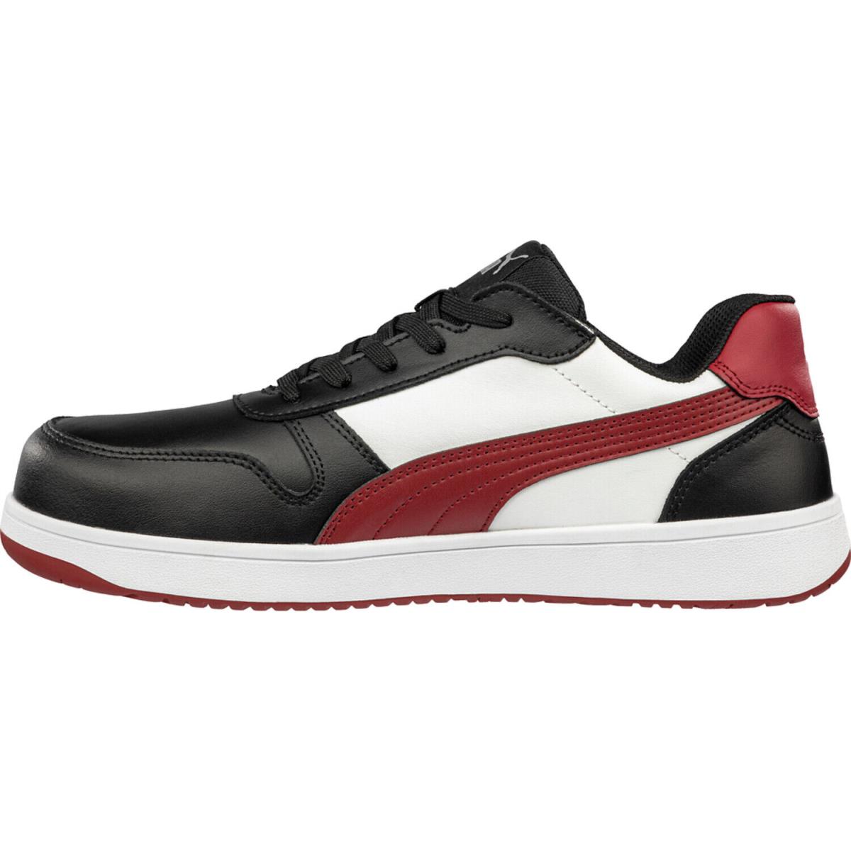 Puma Safety Womens Frontcourt Low Astm EH Black/white/red Leather Work Shoes