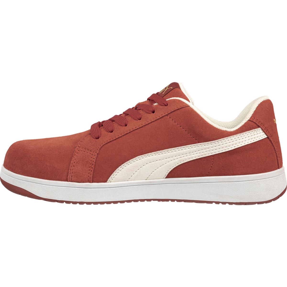 Puma Safety Mens Iconic Low Astm EH Red Suede Work Shoes - Red