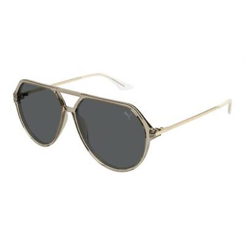 Puma PU0459S-004 Beige Gold Grey Sunglasses
