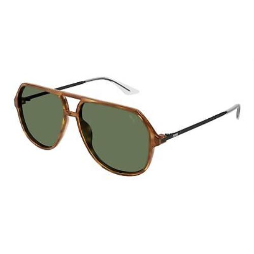 Puma PU0460S-003 Havana Black Green Sunglasses