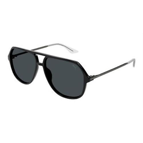 Puma PU0460S-001 Black Ruthenium Smoke Sunglasses