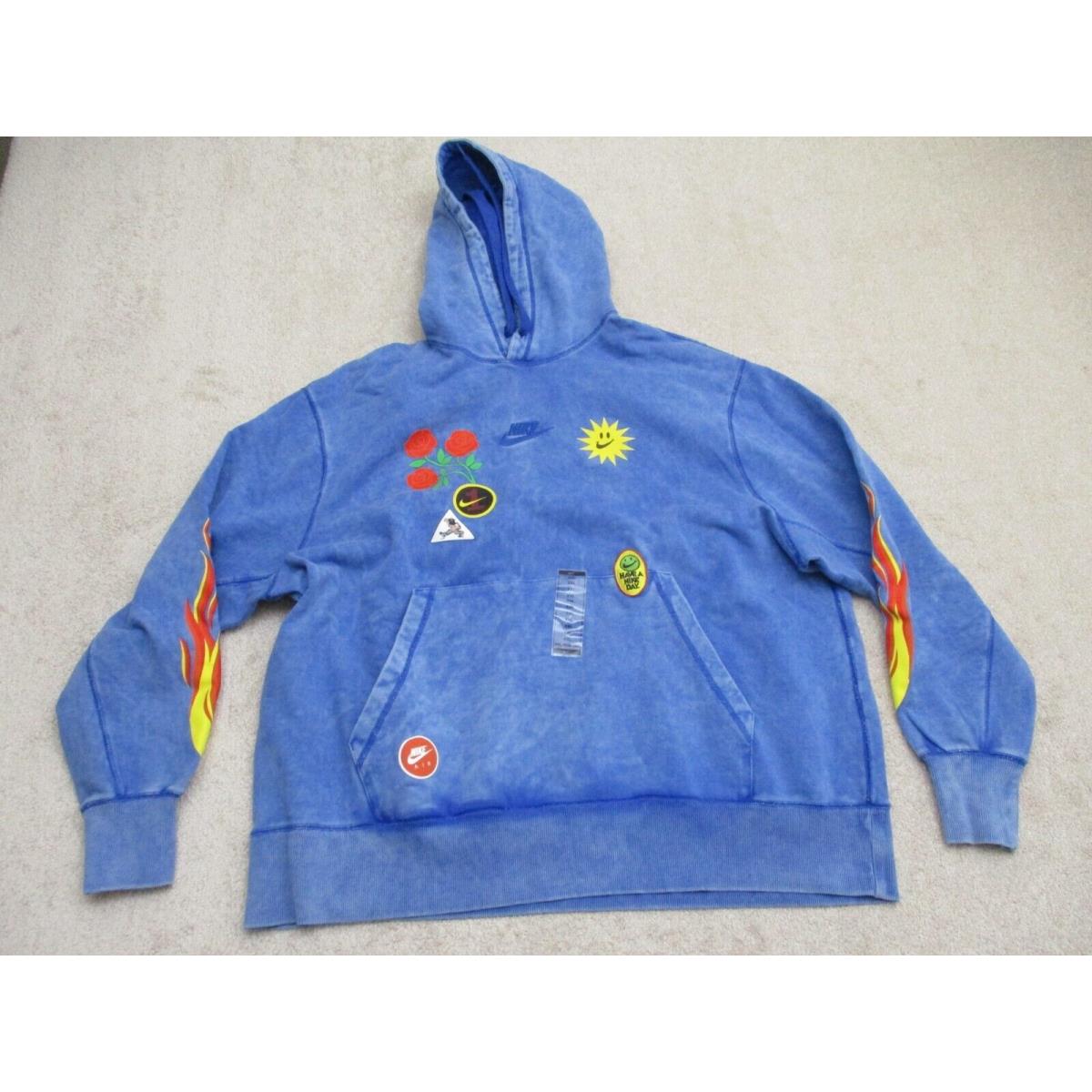 Nike DZ3053-480 Blue Game Royal Pullover Hoodie Sweatshirt - 2XL
