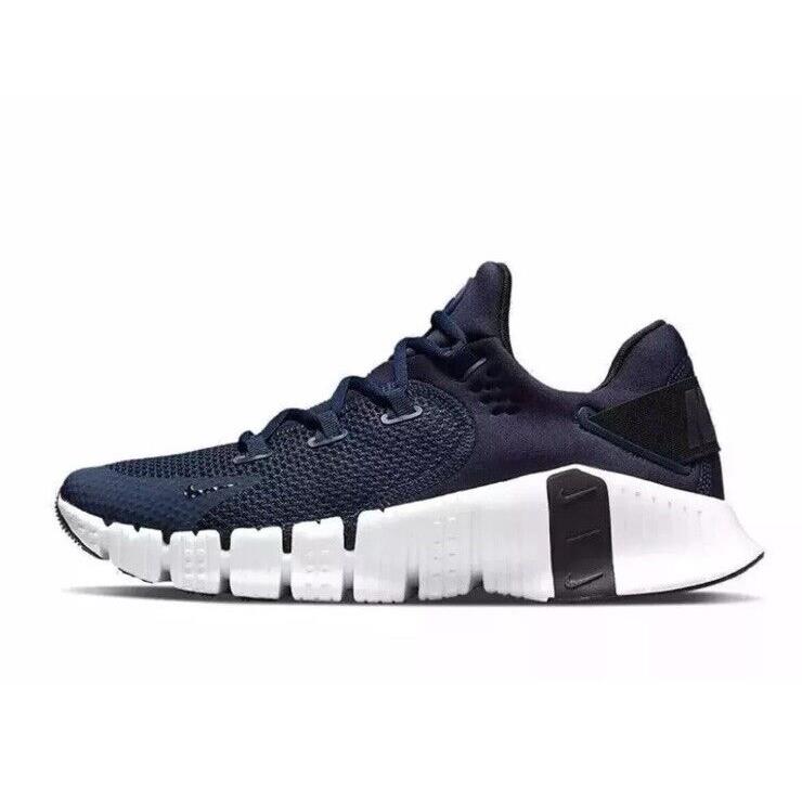 Nike Men`s Size 10.5 Free Metcon 4 College Navy` White Running CT3886-491 - College Navy/White/Black