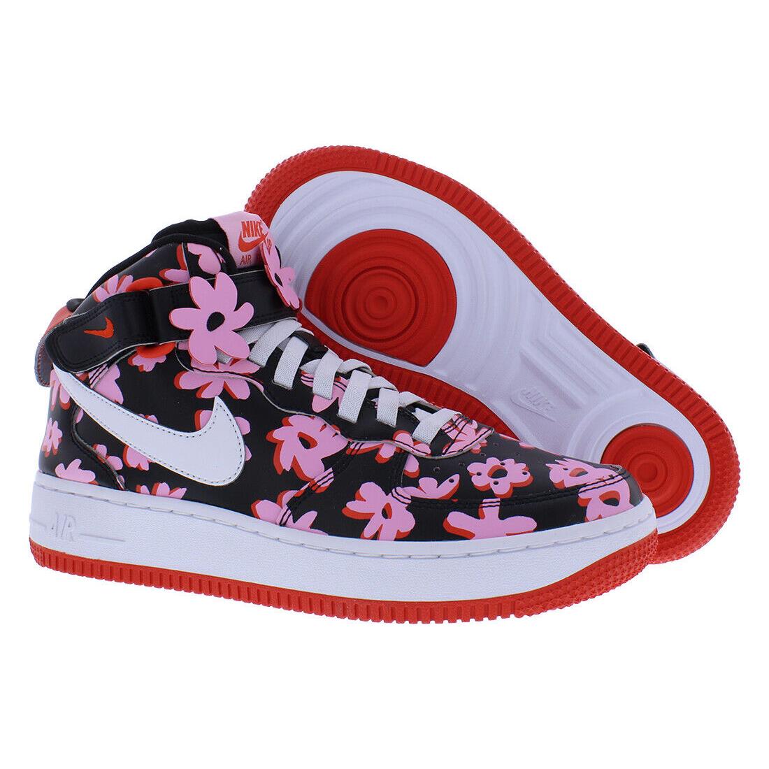 Nike Air Force 1 Mid Easyon SE GS Girls Shoes Size 7 Color: Black/white/pink - Black/White/Pink Rise, Main: Multi-Colored