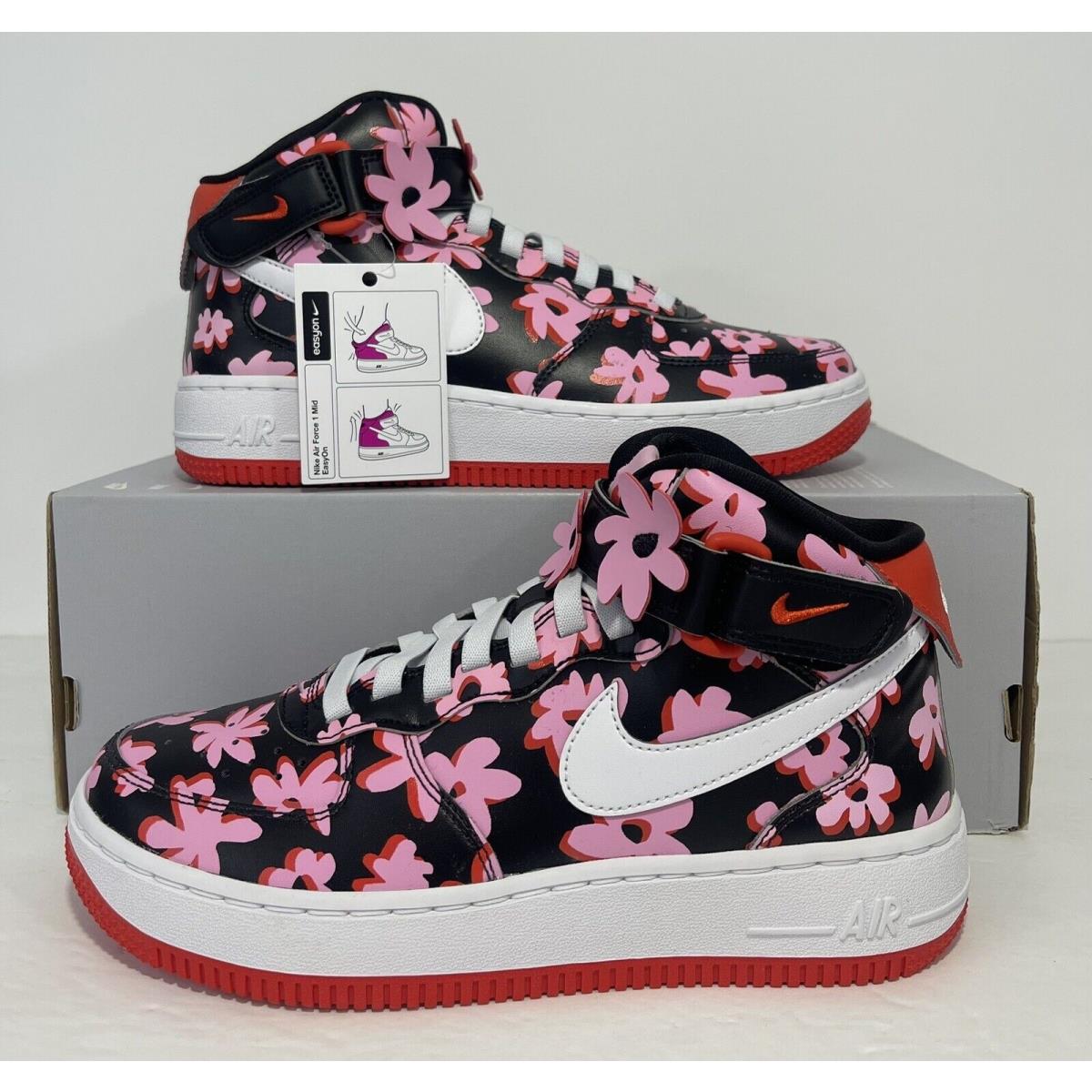 Nike Air Force 1 Mid Easyon SE GS Black Pink Rise FQ3692-001 Youth Size 6Y - Multicolor