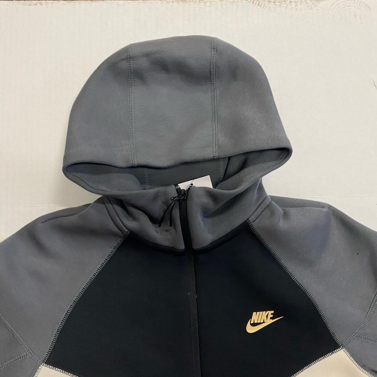 Nike Tech Fleece Windrunner Lt Orewood Grey Black Gold FZ4709-104 Men`s Medium