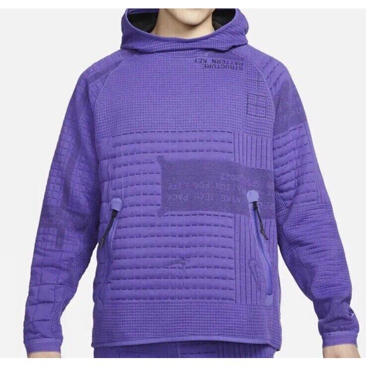 Nike DM5522-579 Therma Fit Tech Pack Purple Hoodie Pullover - Medium