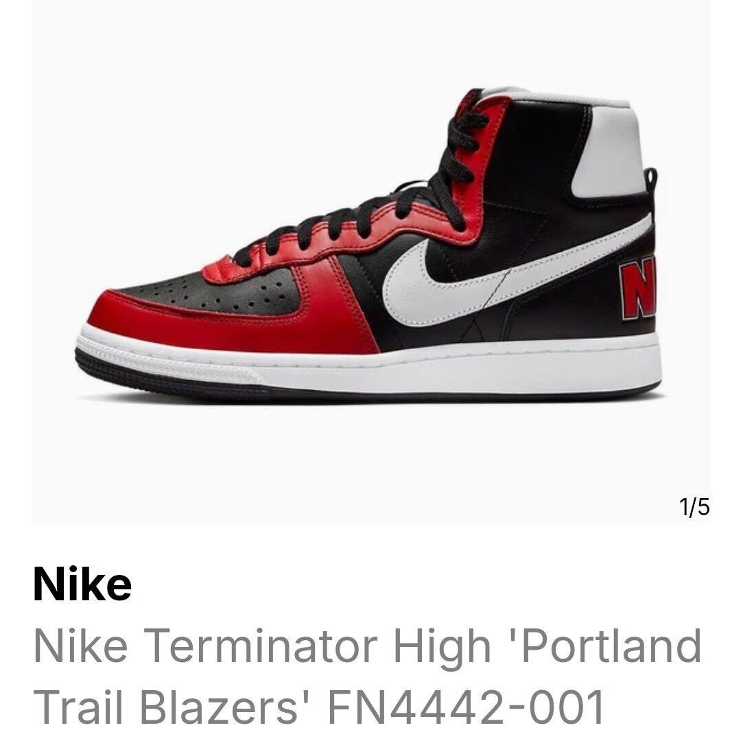 Nike Terminator High Portland 77 Black/university Red FN4442-001 Size 10.5 - Red