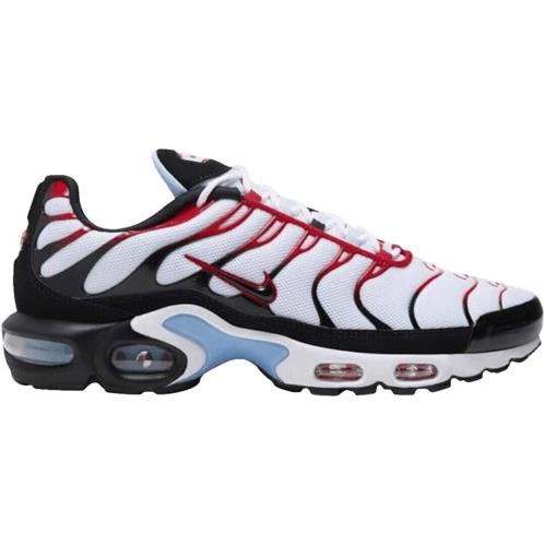 Men`s Nike Air Max Plus Sneakers US 10 D White Black Red Rare Model - WHITE BLACK RED