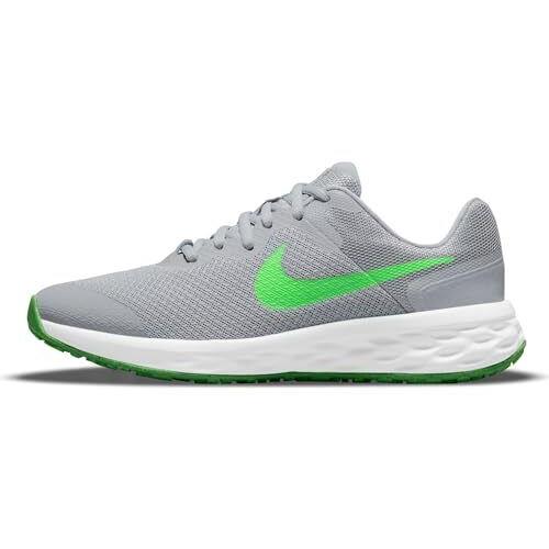 Nike Big Kid`s Revolution 6 Running Shoes Grey Green Size 5 Y - Gray