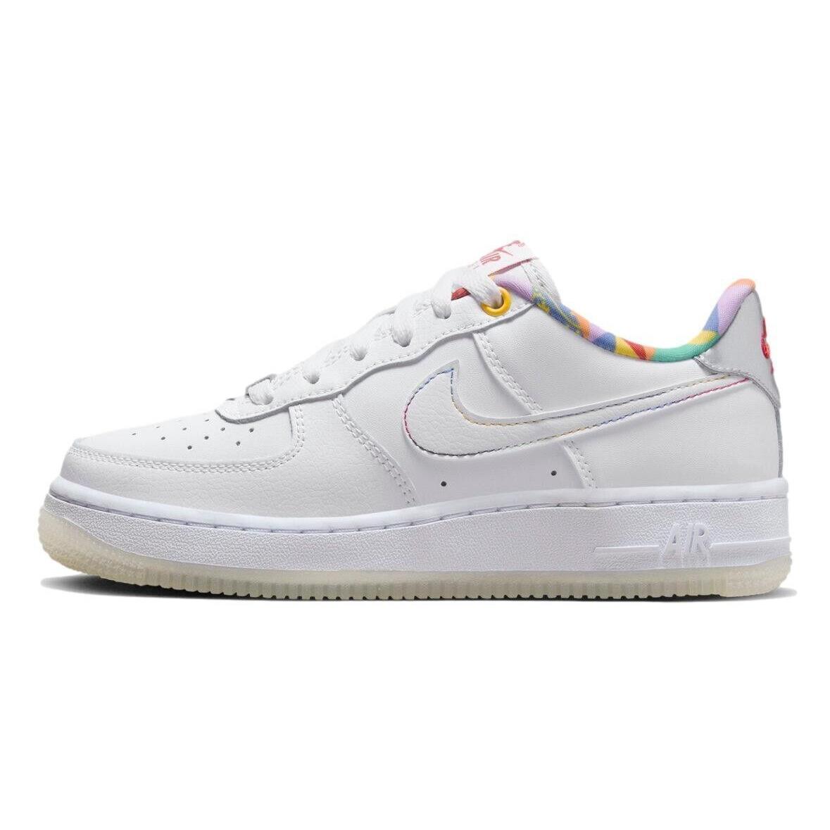 Size 5.5Y - Nike Air Force 1 LV8 GS `playful Print` FN8912-111 - White