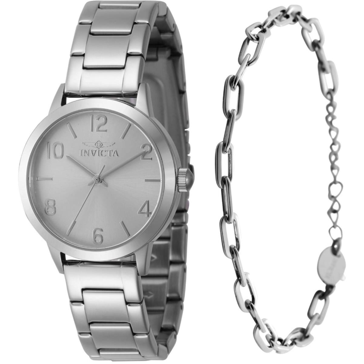 Invicta Women`s Watch with Bracelet Set Wildflower Quartz Silver Tone Dial 47270