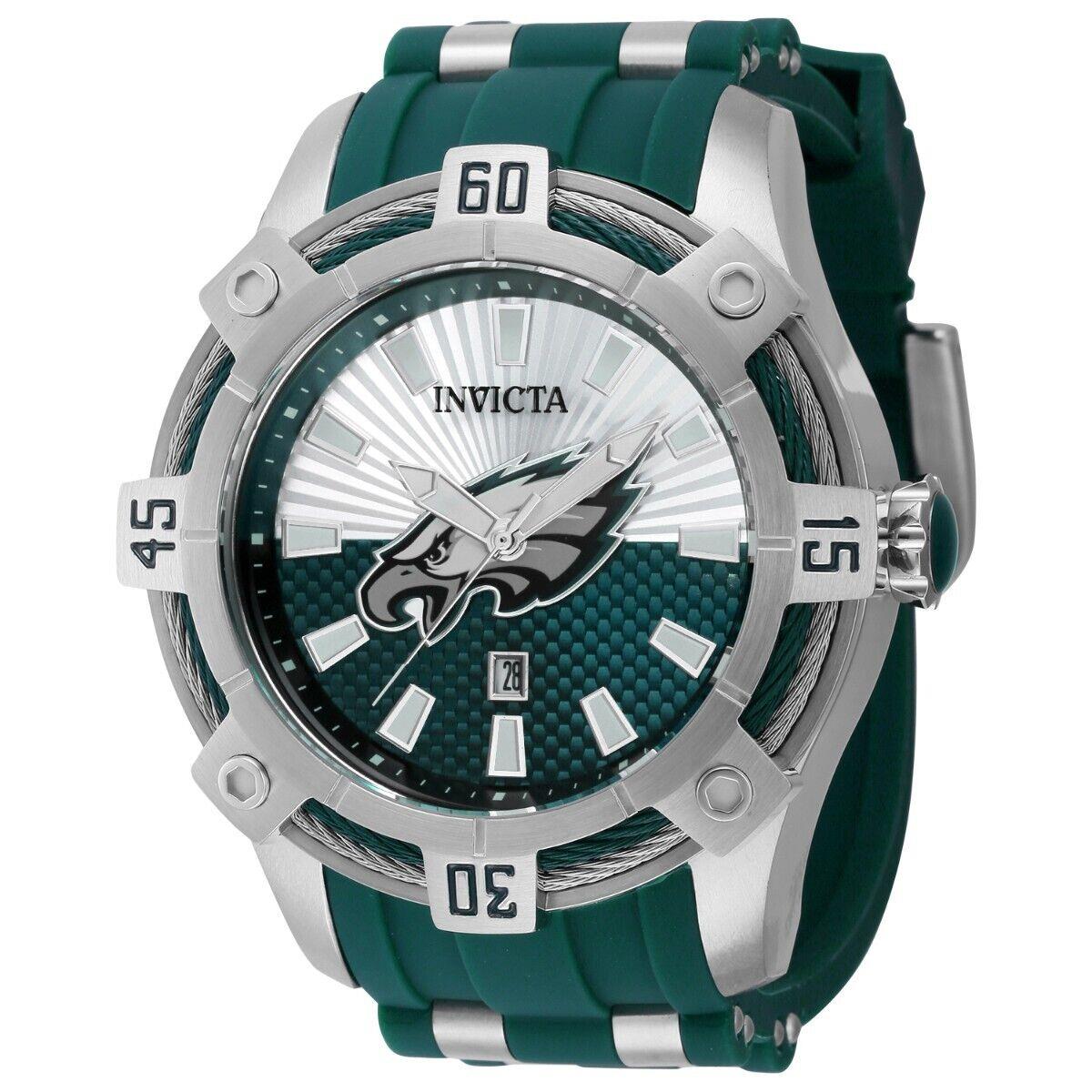 Invicta Nfl Philadelphia Eagles Men`s Watch - 52mm Steel Green ZG-42060