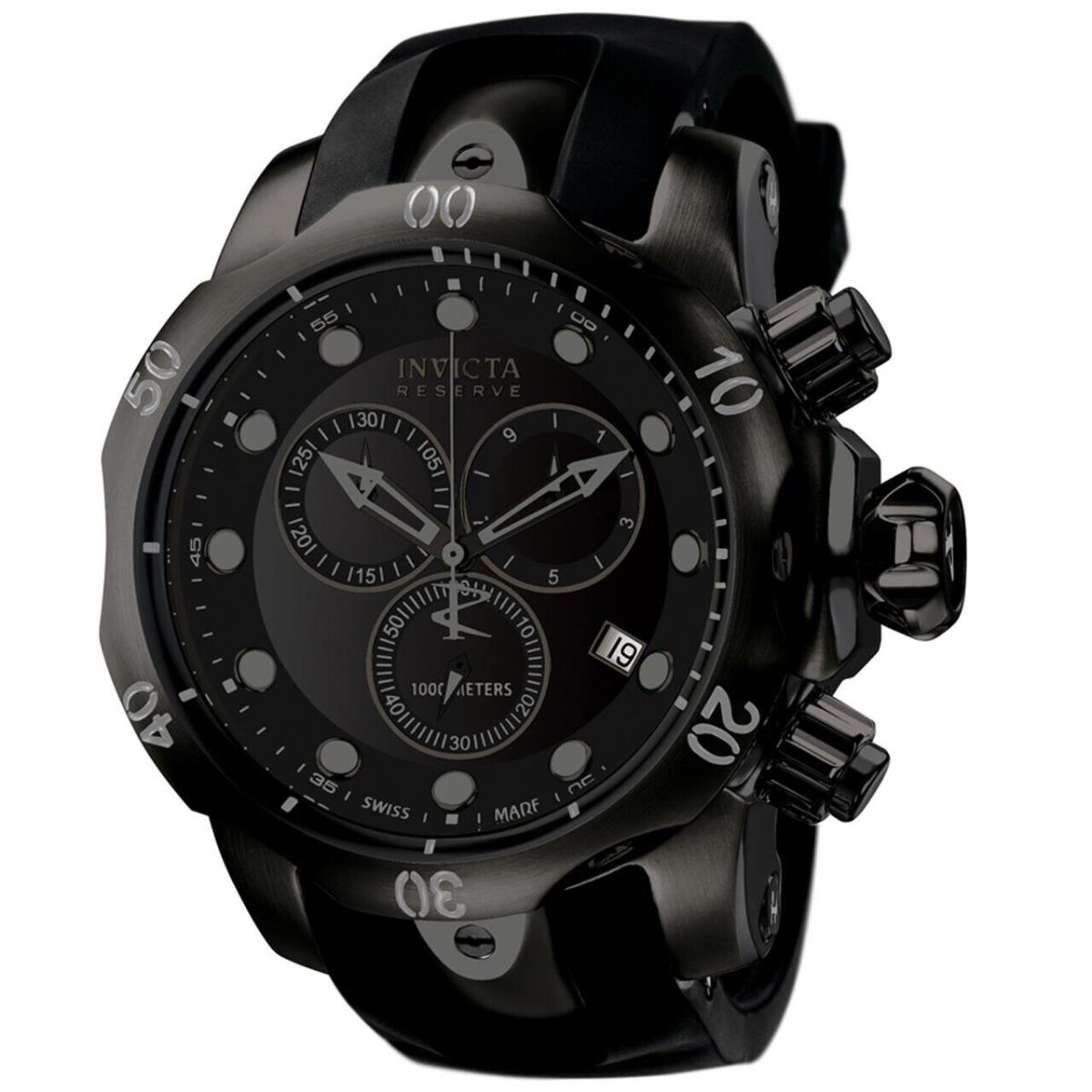 Invicta Reserve Collection Subaqua Venom Chronograph Black Dial Black - Dial: Black, Band: Black, Bezel: Black