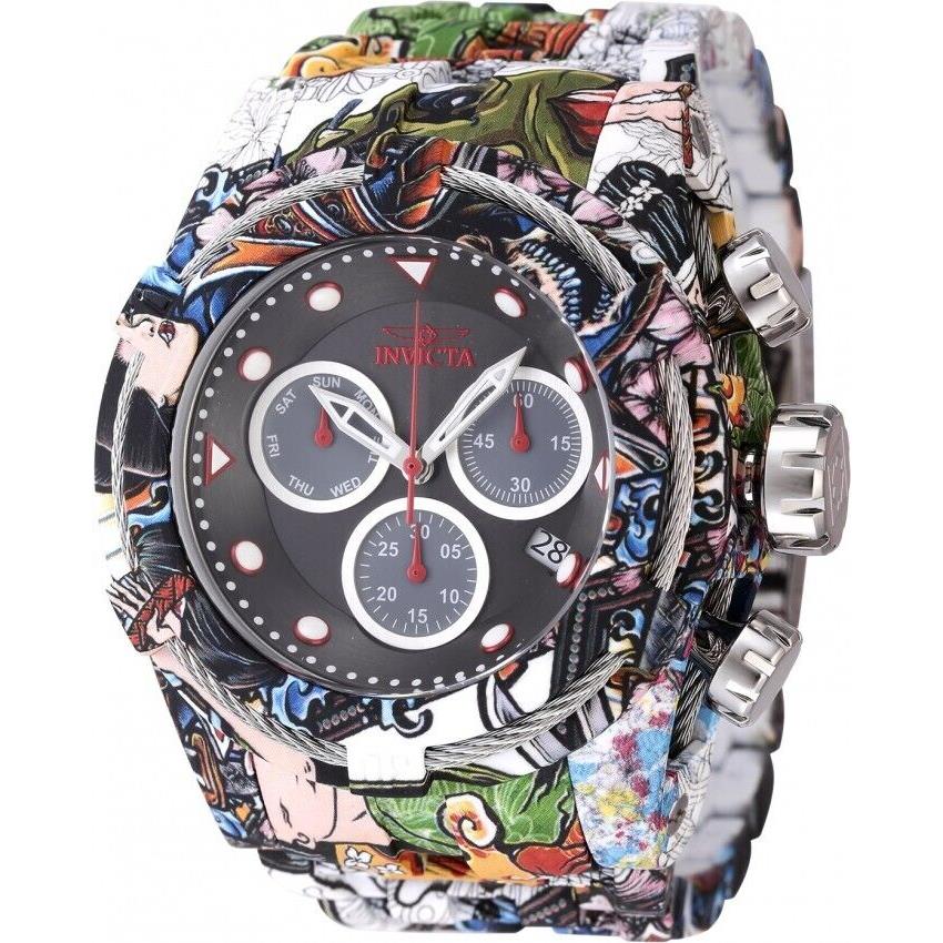 Invicta Bolt Men`s Multicolor Dial Chronograph Swiss Quartz Bracelet 53mm Watch