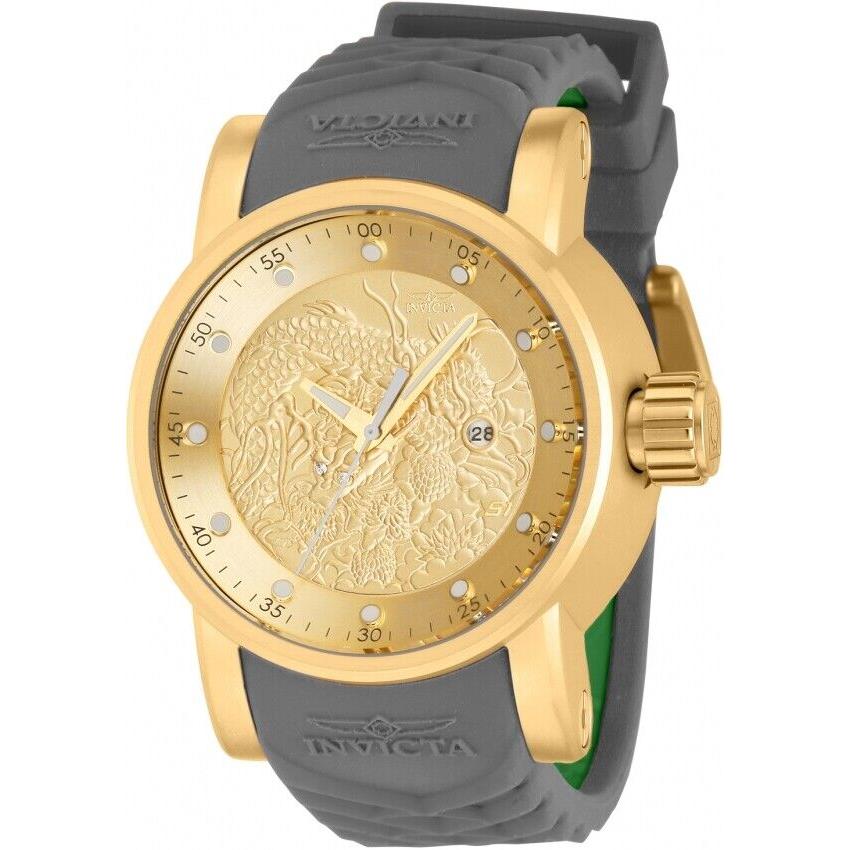 Invicta S1 Rally Dragon Date Quartz Gold Dial Men`s Watch 41149