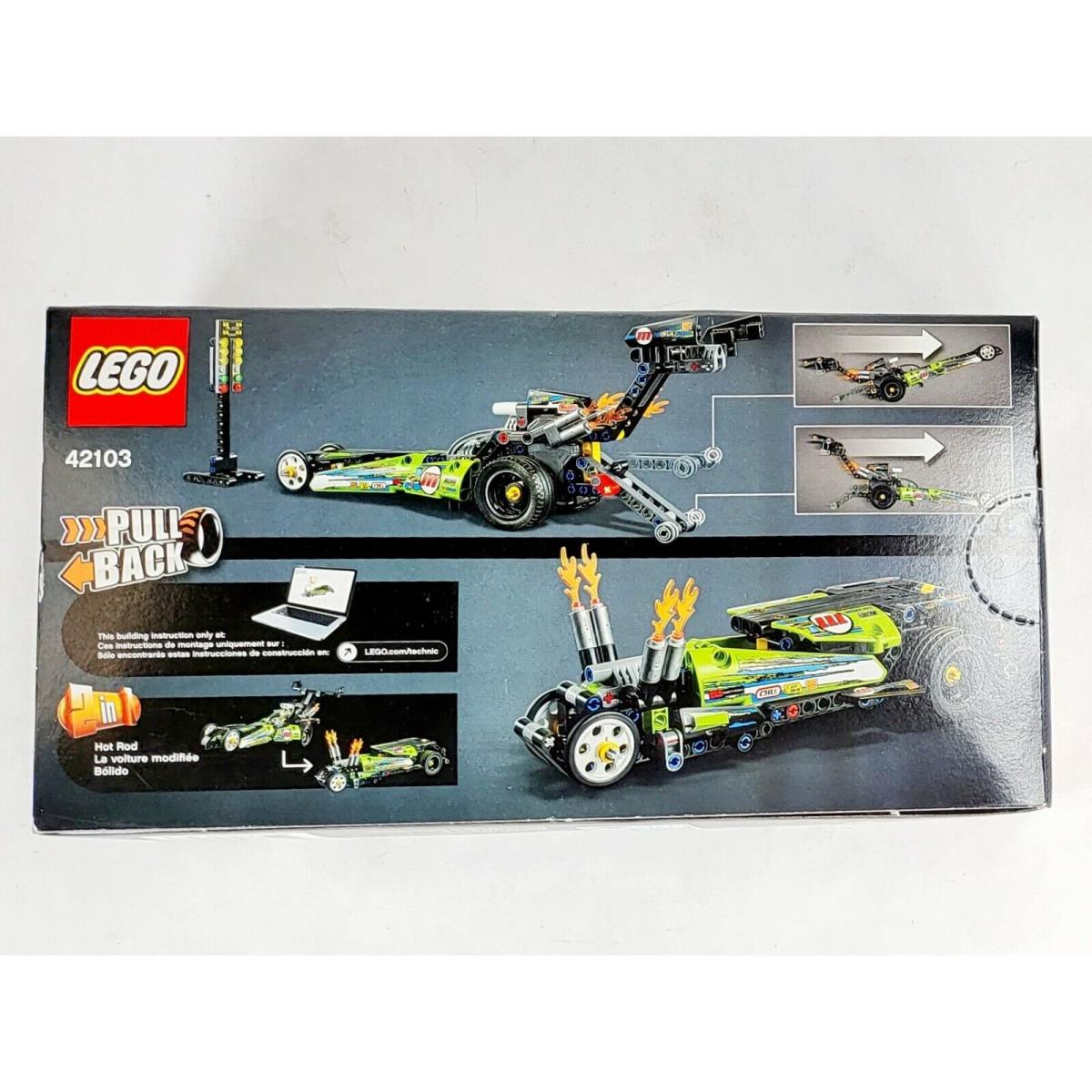 Lego Technic Dragster Pull-back Racing Building Set 42103