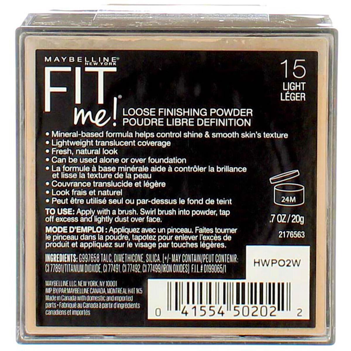 4 Pack Maybelline Fit Me Loose Finishing Powder Light 15 0.7 oz