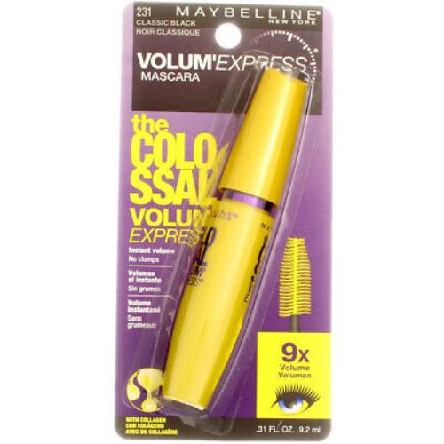 5 Pack Maybelline Volum` Express The Colossal Washable Mascara Classic