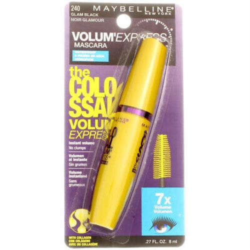 6 Pack Maybelline Volum` Express The Colossal Waterproof Mascara Glam Black