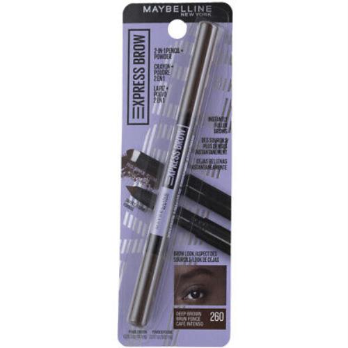 6 Pack Maybelline Express Brow 2-in-1 Pencil + Powder Deep Brown 260 0.003 oz