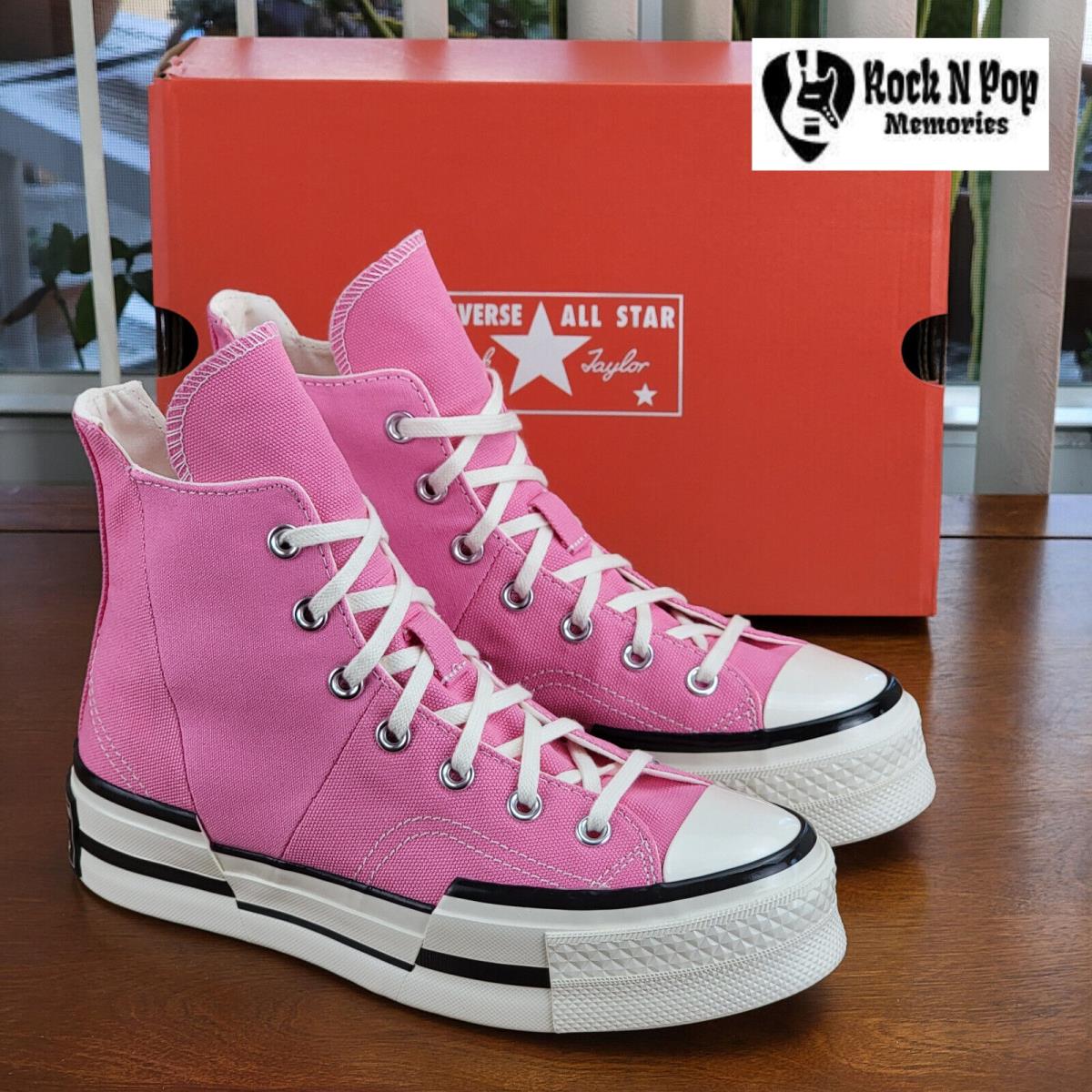 Converse Women`s Chuck 70 Plus Hi Canvas A05466C Oopsi Pink/egret Size 7.5 - Oopsi Pink / Egret / Black