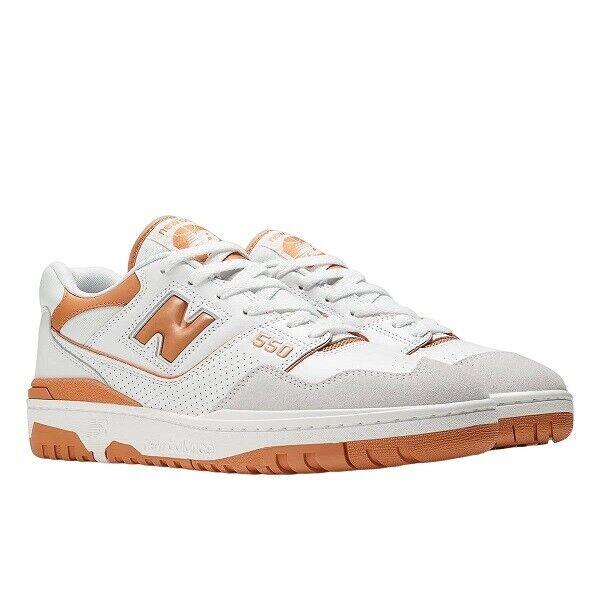 New Balance 550 White Burnt Orange BB550LSC Mens Basketball Shoe Casual Sneaker