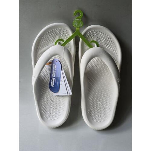 Crocs Womens Mellow Recovery Flip Flops White W 7 M 5 37-38 Fits US 8 Unisex