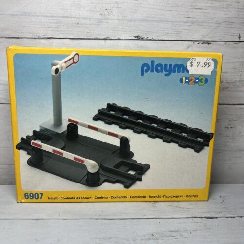 1992 Playmobil 1.2.3 6907 Train Railway Level Crossing Old Stock