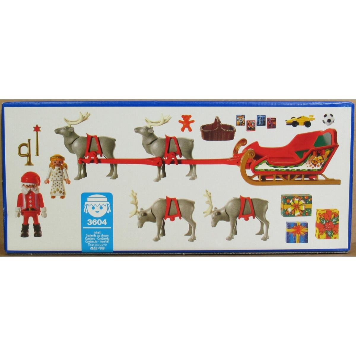 Playmobil 3604 Christmas Santa Sleigh W/reindeer/angel/toys Retired/2000 Nos