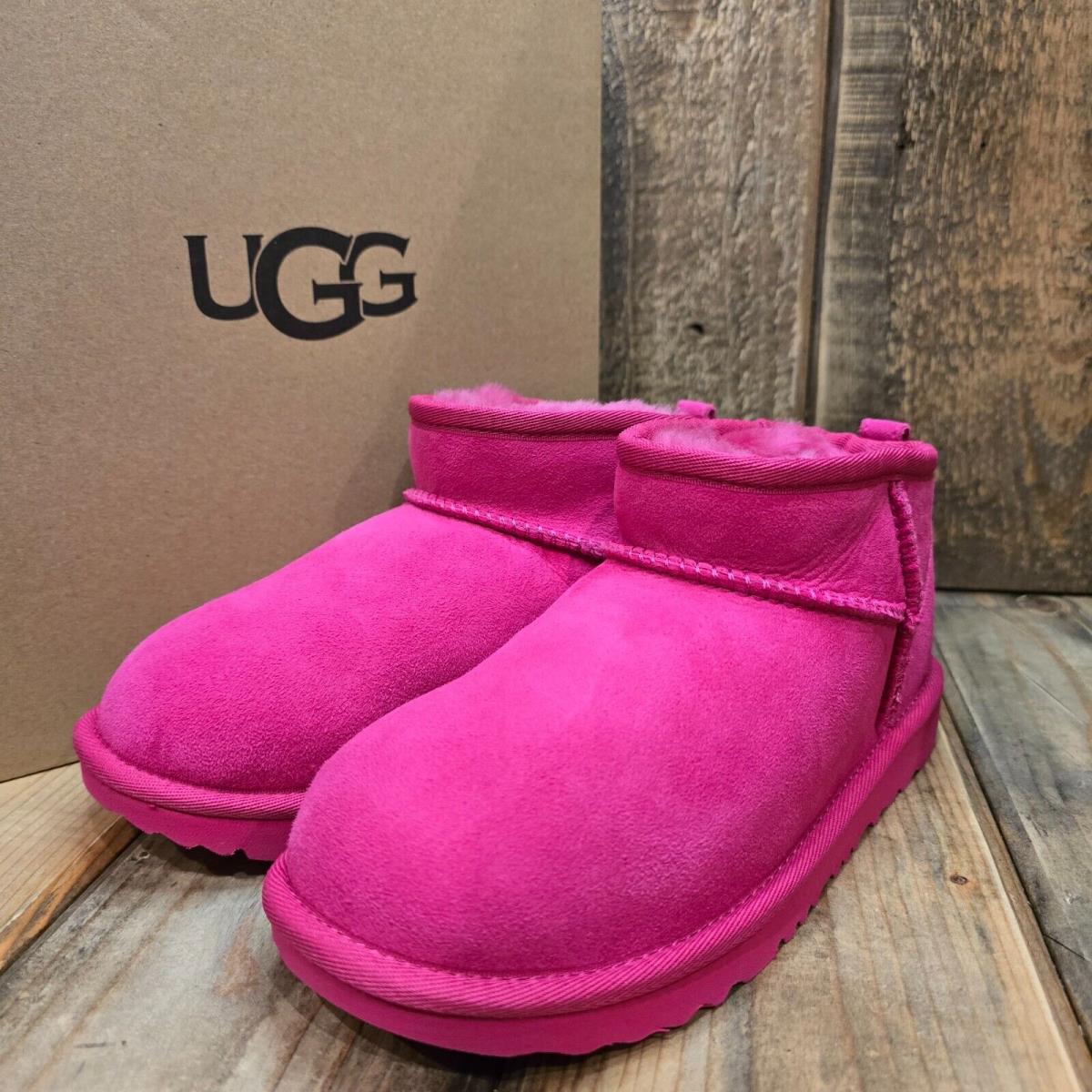 Ugg Kids Classic Ultra Mini Boot Pink Suede Sheep Wool Youth US 3 / UK 2 / EU 35