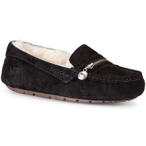 Ugg Australia Ansley Charm Black Moccasins Slippers Shoes 1003323 Size 6