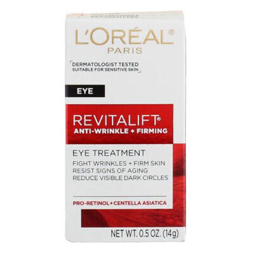 2 Pack L`oreal Paris Revitalift Anti-wrinkle + Firming Eye Eye Treatment 0.5 oz